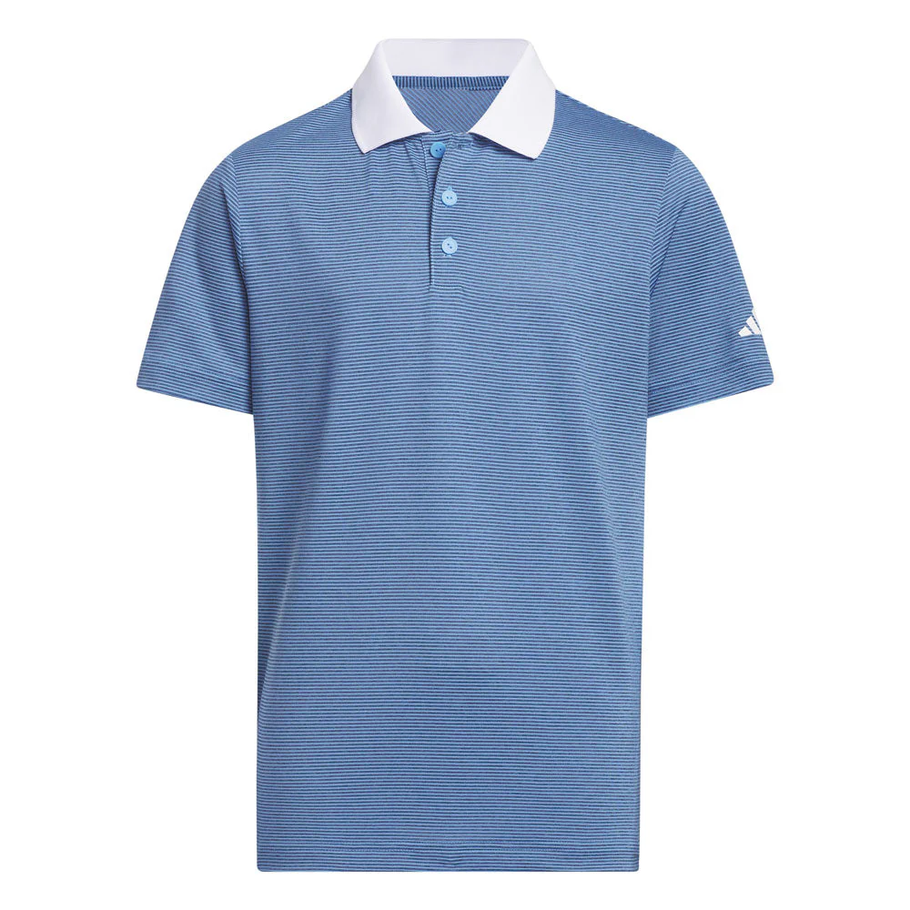 adidas Junior Ottoman Striped Short Sleeved Polo - Image 2