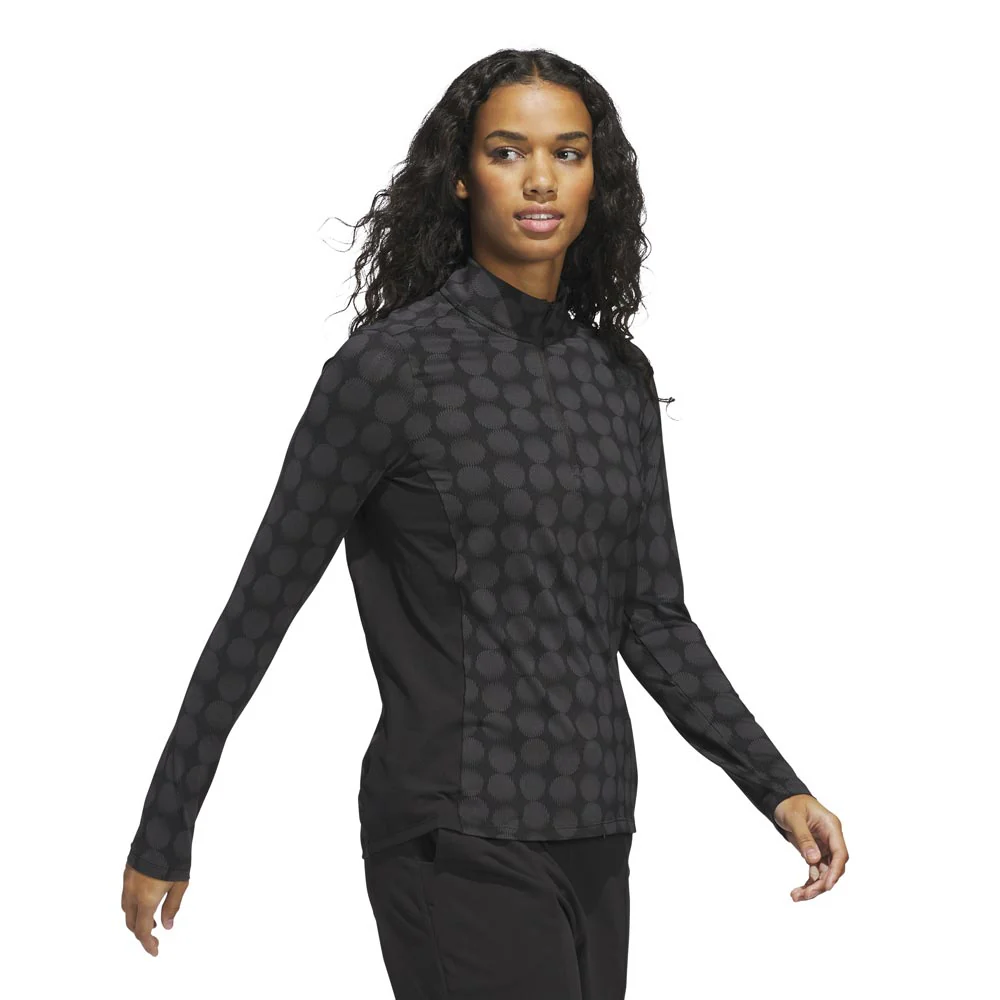 adidas Ladies Ultimate365 Printed 1/4 Zip Golf Mock Polo Shirt '25 - Image 2