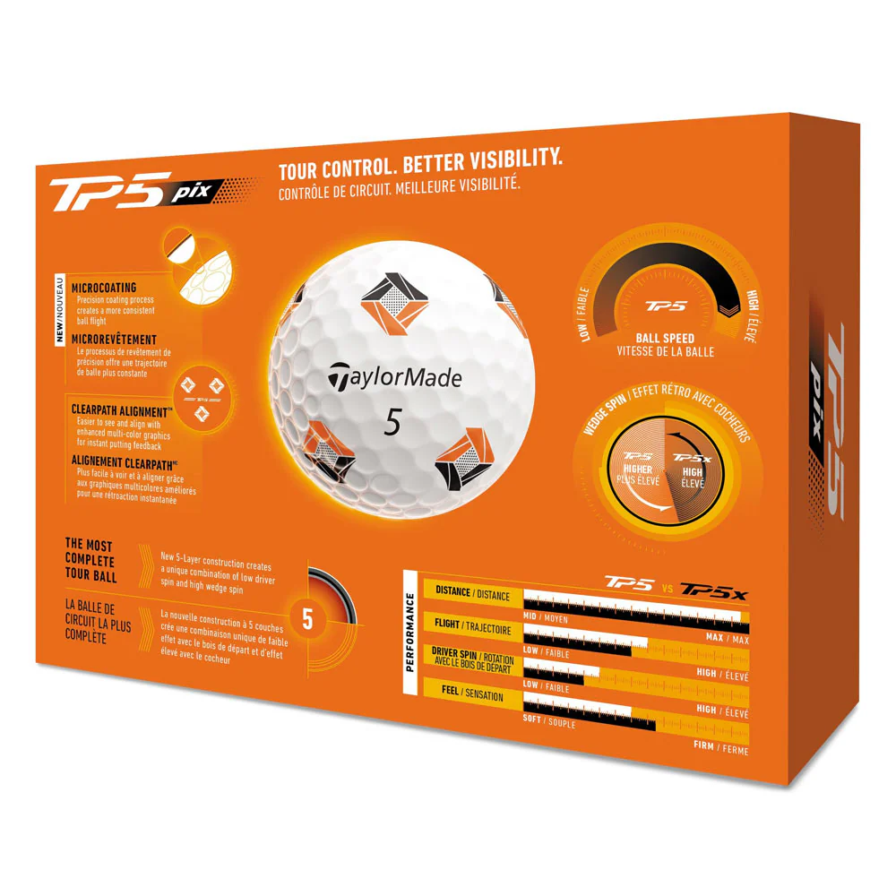 TaylorMade TM26 TP5 Pix Golf Balls -Dozen - Image 2