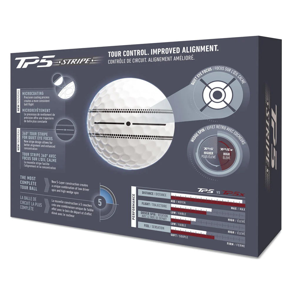 TaylorMade TM26 TP5 Stripe Golf Balls - Dozen - Image 2